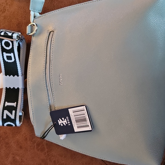 IZOD Crossbody Sage Bag #INV01074 NWT In Bag 10x12" Fabric Strap Vegan Leather - Picture 7 of 11